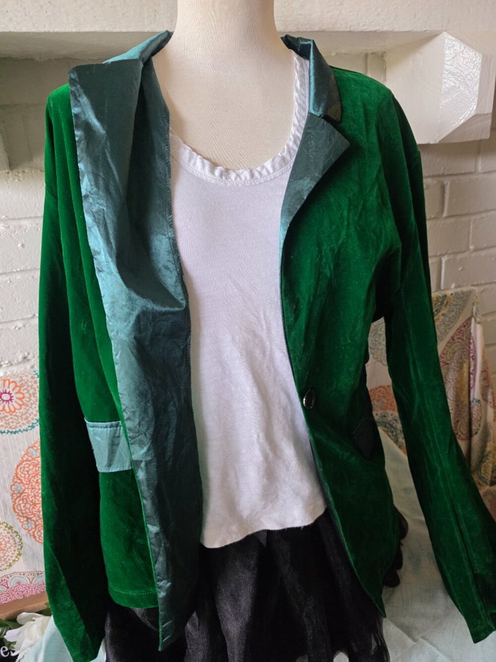 Green Velvet Men's Costume Jacket